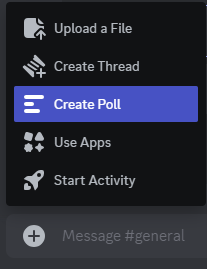 create a poll from the message menu