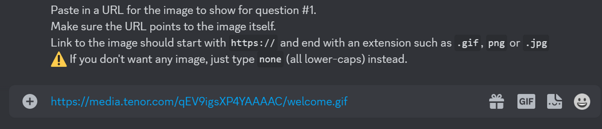 Pas the image link of the image you want to add to the question