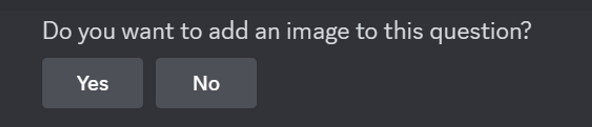 Click Yes to add an image to the question